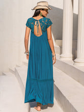Round Neck Short Sleeve Maxi Dress OutfitFlow